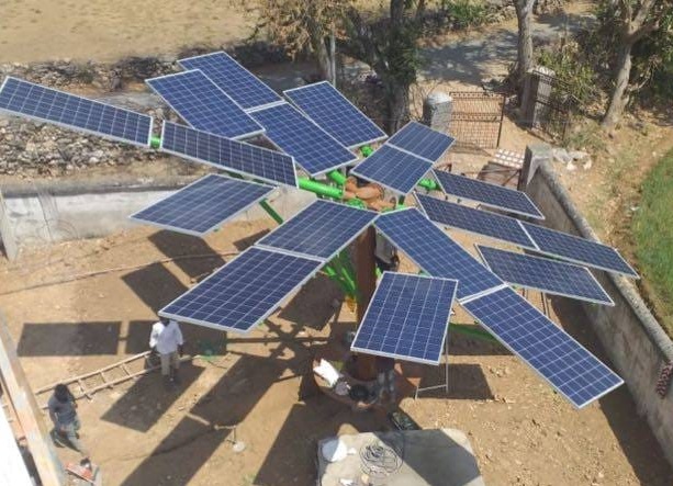 Solar tree installation done for bharti infratel in Udaipur Rajasthan